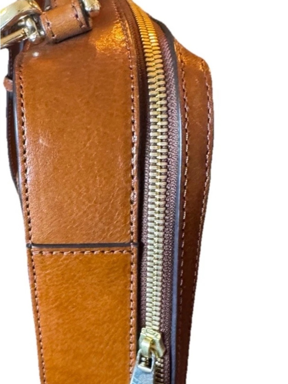 Brahmin Evie Purse Whiskey Topsail Box Crossbody Brown Classy Preppy Old Money - Picture 11 of 15